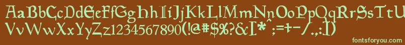 Planewalker-fontti – vihreät fontit ruskealla taustalla