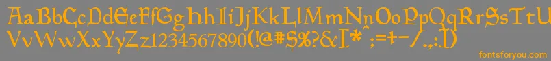 Planewalker Font – Orange Fonts on Gray Background