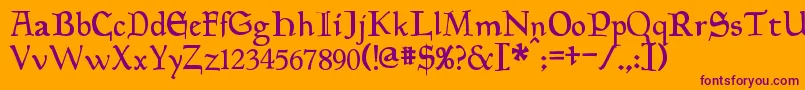 Planewalker-fontti – violetit fontit oranssilla taustalla
