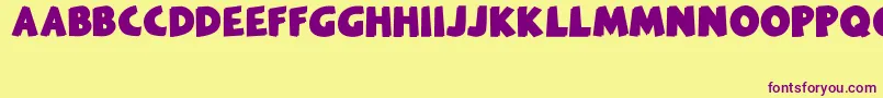 Melankolia Font – Purple Fonts on Yellow Background