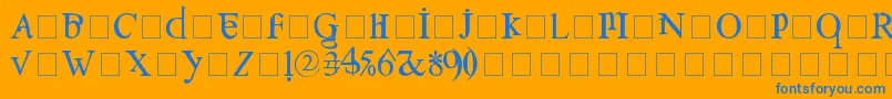 フォントConfusebox – オレンジの背景に青い文字