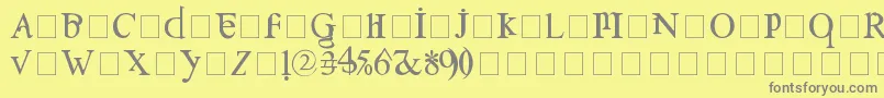 フォントConfusebox – 黄色の背景に灰色の文字