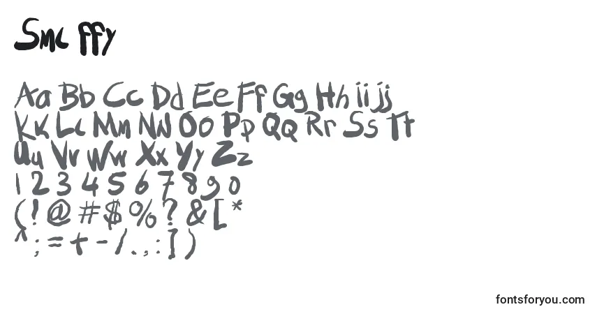 A fonte Sml ffy – alfabeto, números, caracteres especiais