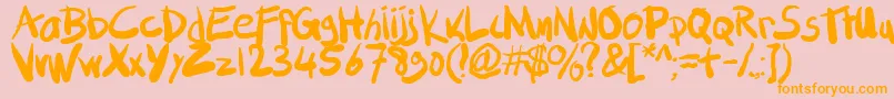 Sml ffy Font – Orange Fonts on Pink Background