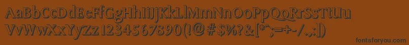 SydneyshadowRegular Font – Black Fonts on Brown Background