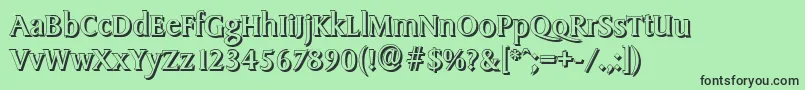 SydneyshadowRegular Font – Black Fonts on Green Background