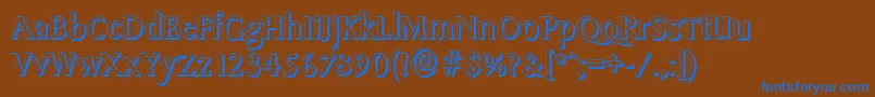 SydneyshadowRegular Font – Blue Fonts on Brown Background