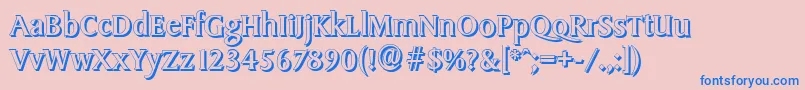 SydneyshadowRegular Font – Blue Fonts on Pink Background