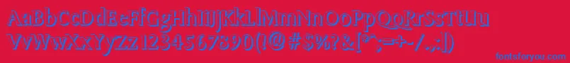 SydneyshadowRegular Font – Blue Fonts on Red Background