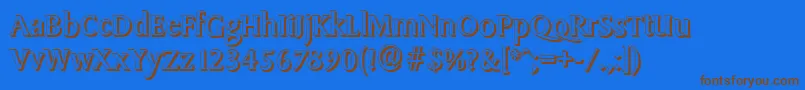 SydneyshadowRegular Font – Brown Fonts on Blue Background