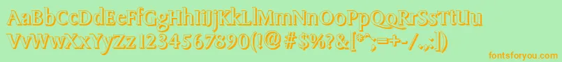 SydneyshadowRegular Font – Orange Fonts on Green Background