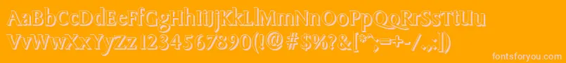 SydneyshadowRegular Font – Pink Fonts on Orange Background