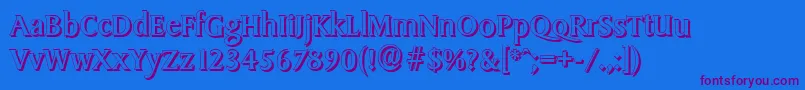 SydneyshadowRegular Font – Purple Fonts on Blue Background