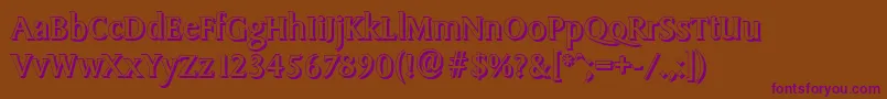 SydneyshadowRegular Font – Purple Fonts on Brown Background
