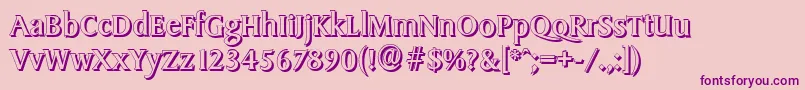 SydneyshadowRegular Font – Purple Fonts on Pink Background
