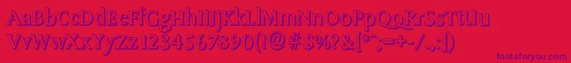 SydneyshadowRegular Font – Purple Fonts on Red Background