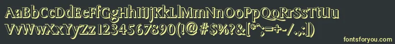 SydneyshadowRegular Font – Yellow Fonts on Black Background