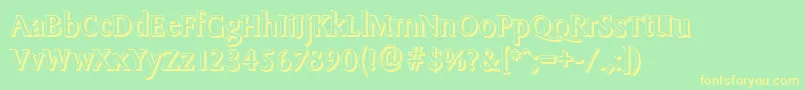SydneyshadowRegular Font – Yellow Fonts on Green Background