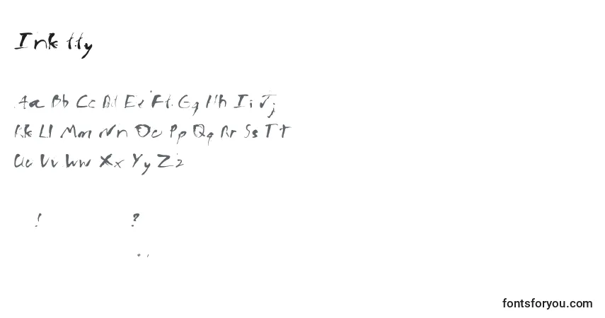 A fonte Ink ffy – alfabeto, números, caracteres especiais