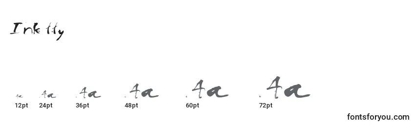 Размеры шрифта Ink ffy