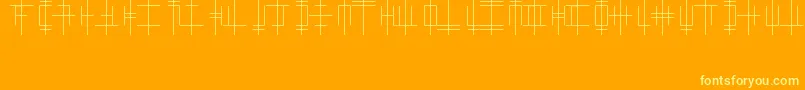 OriginAlphabet-Schriftart – Gelbe Schriften auf orangefarbenem Hintergrund