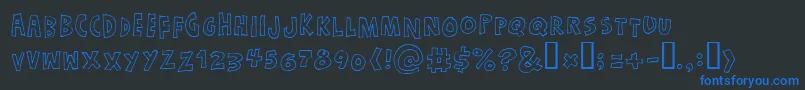 Justadreamhollow Font – Blue Fonts on Black Background