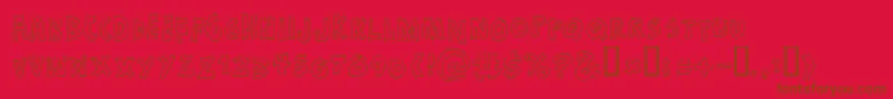 Justadreamhollow Font – Brown Fonts on Red Background