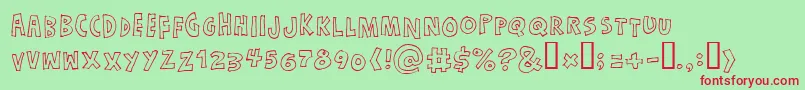 Justadreamhollow Font – Red Fonts on Green Background