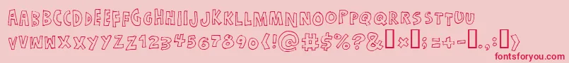 Justadreamhollow Font – Red Fonts on Pink Background