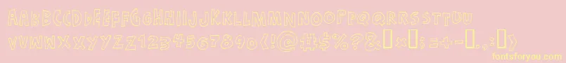 Justadreamhollow Font – Yellow Fonts on Pink Background