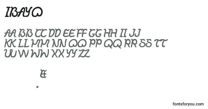 Fuente Ibayo - alfabeto, números, caracteres especiales