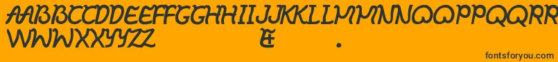 Ibayo-Schriftart – Schwarze Schriften auf orangefarbenem Hintergrund
