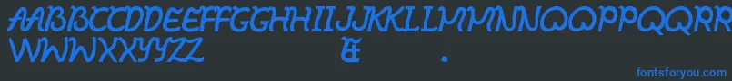 Ibayo-Schriftart – Blaue Schriften auf schwarzem Hintergrund