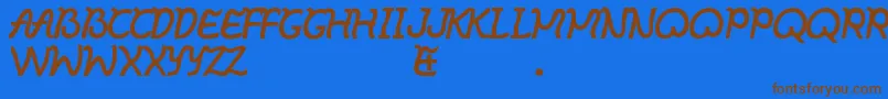 Ibayo-Schriftart – Braune Schriften auf blauem Hintergrund