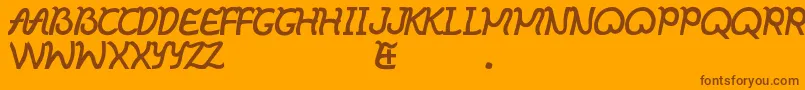 フォントIbayo – オレンジの背景に茶色のフォント
