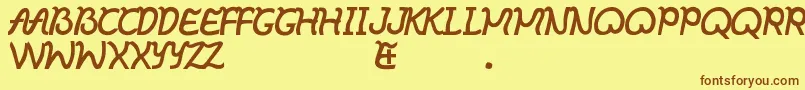 Шрифт Ibayo – коричневые шрифты на жёлтом фоне
