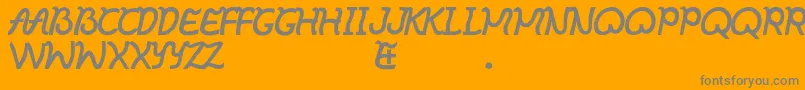 フォントIbayo – オレンジの背景に灰色の文字