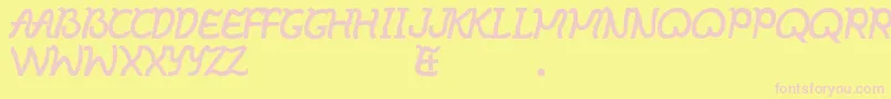 Ibayo Font – Pink Fonts on Yellow Background