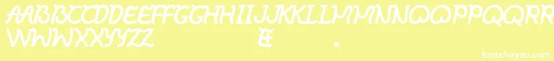 フォントIbayo – 黄色い背景に白い文字