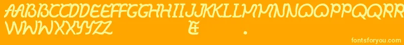 Ibayo Font – Yellow Fonts on Orange Background