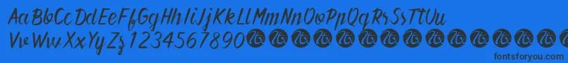 ForeverBrushScriptDemo Font – Black Fonts on Blue Background
