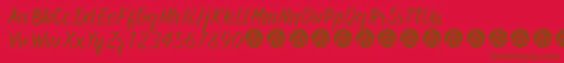 ForeverBrushScriptDemo-Schriftart – Braune Schriften auf rotem Hintergrund