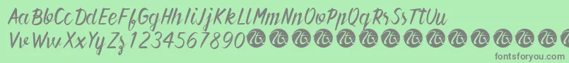 ForeverBrushScriptDemo-Schriftart – Graue Schriften auf grünem Hintergrund
