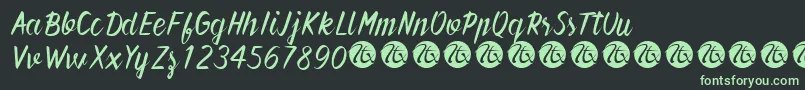 Czcionka ForeverBrushScriptDemo – zielone czcionki na czarnym tle
