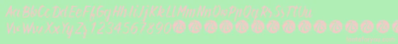 ForeverBrushScriptDemo Font – Pink Fonts on Green Background