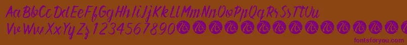 ForeverBrushScriptDemo Font – Purple Fonts on Brown Background