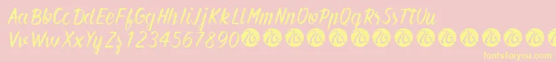 ForeverBrushScriptDemo Font – Yellow Fonts on Pink Background