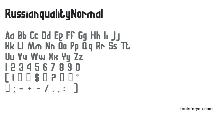 Шрифт RussianqualityNormal – алфавит, цифры, специальные символы