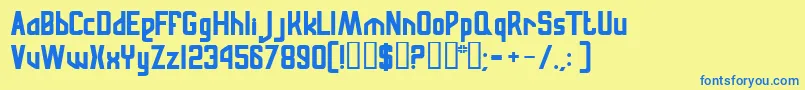 RussianqualityNormal Font – Blue Fonts on Yellow Background