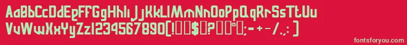 フォントRussianqualityNormal – 赤い背景に緑の文字